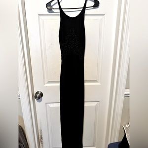 Vintage Jessica McClintock Gunne Sax black maxi dress